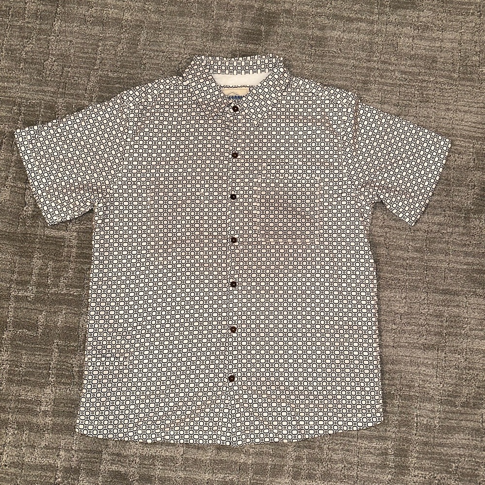 California Cowboy Men’s High Water Shirt - Large - Cozumel Geo, White Sand
